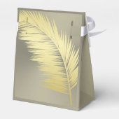 Golden Tropical Palm Blätter Geschenkschachtel (Rückseite)