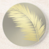 Golden Tropical Palm Blätter Getränkeuntersetzer (Vorne)