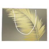 Golden Tropical Palm Blätter Große Geschenktüte (Rückseite)