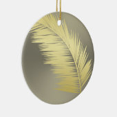 Golden Tropical Palm Blätter Keramik Ornament (Rechts)