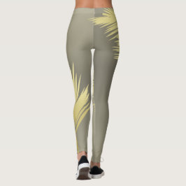 Golden Tropical Palm Blätter Leggings