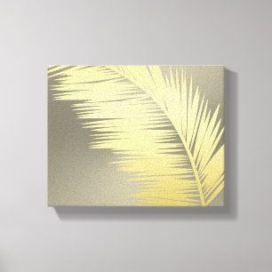 Golden Tropical Palm Blätter Leinwanddruck