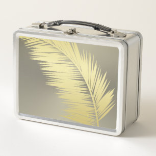 Golden Tropical Palm Blätter Metall Brotdose