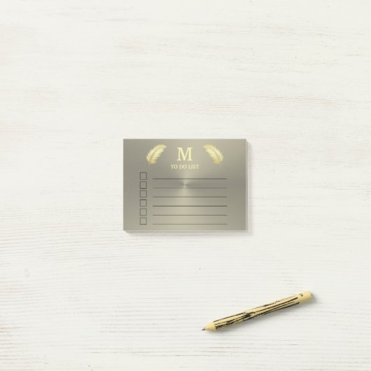 Golden Tropical Palm Blätter Nachhinweise Post-it Klebezettel (Auf Schreibtisch)