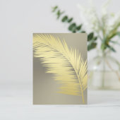 Golden Tropical Palm Blätter Postkarte (Stehend Vorderseite)