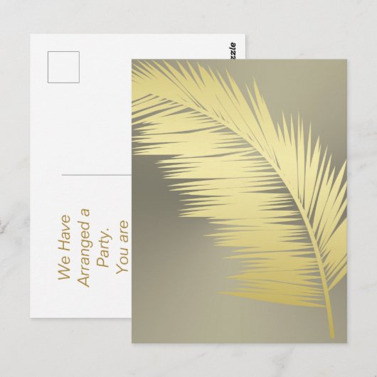 Golden Tropical Palm Blätter Postkarte (Vorne/Hinten)