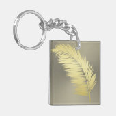 Golden Tropical Palm Blätter Schlüsselanhänger (Vorderseite links)