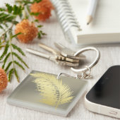 Golden Tropical Palm Blätter Schlüsselanhänger (Vorderseite rechts)