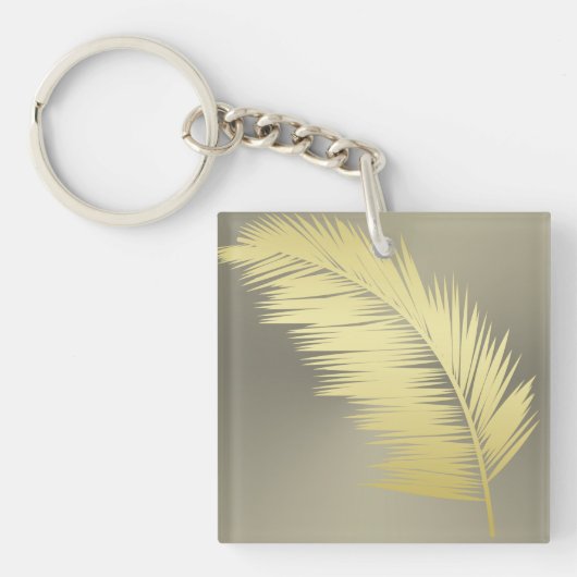 Golden Tropical Palm Blätter Schlüsselanhänger (Vorderseite)
