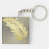 Golden Tropical Palm Blätter Schlüsselanhänger (Rückseite)