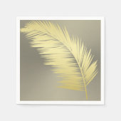Golden Tropical Palm Blätter Serviette (Vorderseite)
