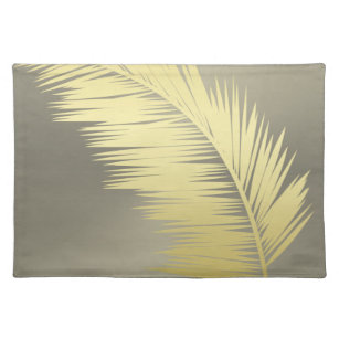 Golden Tropical Palm Blätter Stofftischset