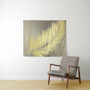 Golden Tropical Palm Blätter Wandteppich