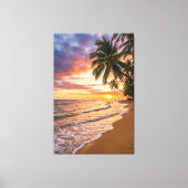 Golden Tropical Sunset Beach Canvas Print Leinwanddruck (Vorderseite)