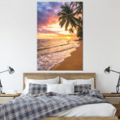 Golden Tropical Sunset Beach Canvas Print Leinwanddruck (Insitu (Schlafzimmer))