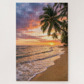 Golden Tropical Sunset Beach Puzzle (Vertikal)