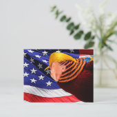 Golden Trump Bird USA Flag Postcard Postkarte (Stehend Vorderseite)