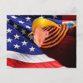 Golden Trump Bird USA Flag Postcard Postkarte (Vorderseite)