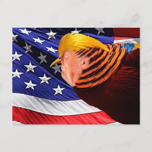 Golden Trump Bird USA Flag Postcard Postkarte (Vorderseite)