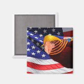 Golden Trump Bird USA Flag Square Magnet (Vorderseite/Rückseite)