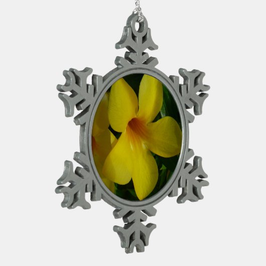 Golden Trumpet Blume II Tropical Schneeflocken Zinn-Ornament (Links)