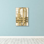 Golden Trumpet Canvas Print Leinwanddruck (Insitu (Holzboden))