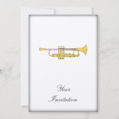 Golden Trumpet Music Theme Einladung (Vorderseite)