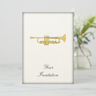 Golden Trumpet Music Theme Einladung