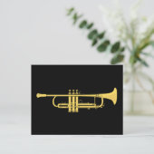 Golden Trumpet Music Theme Postkarte (Stehend Vorderseite)