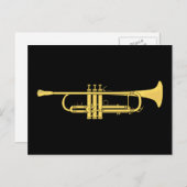 Golden Trumpet Music Theme Postkarte (Vorne/Hinten)