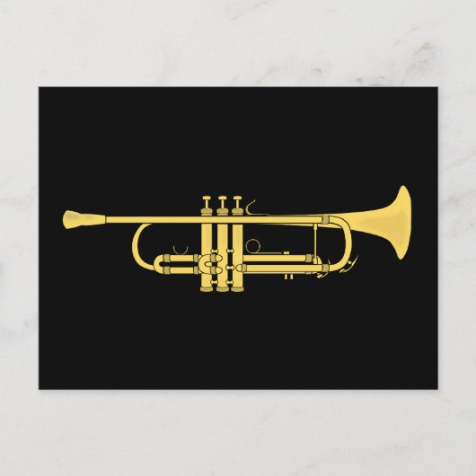Golden Trumpet Music Theme Postkarte (Vorderseite)