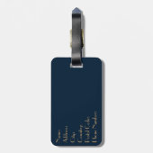 Golden Tulip Art Deco Blume Gepäckanhänger (Rückseite vertikal)