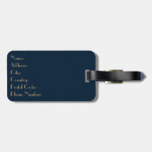 Golden Tulip Art Deco Blume Gepäckanhänger (Rückseite horizontal)