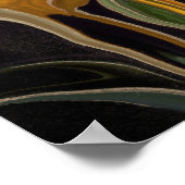 Golden Tulip Trio on Black Poster (Ecke)