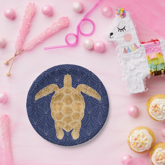 Golden Turtle Pappteller (Party)