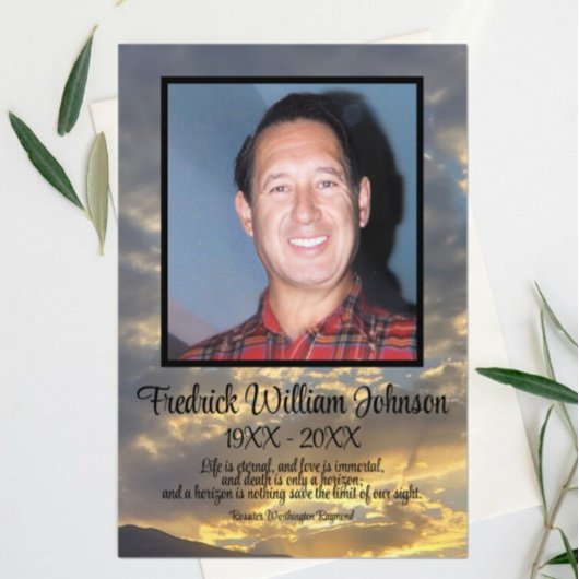 Golden Twilight Cloud Photo Funeral Program Programm