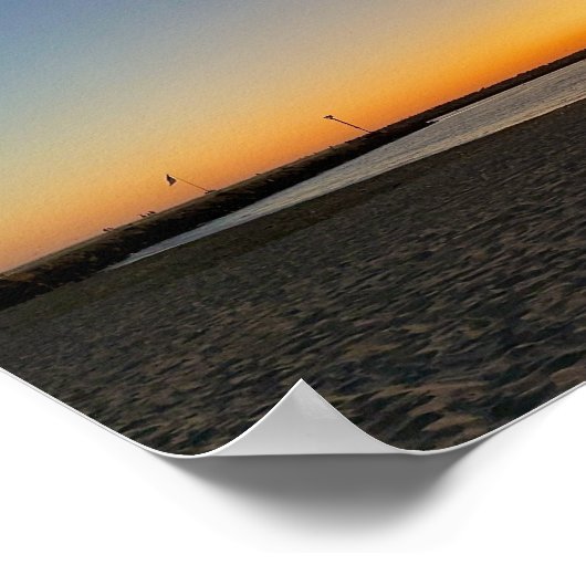 Golden Twilight Hour Sunset - Venice Beach, CA Poster (Ecke)
