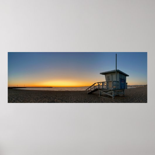Golden Twilight Hour Sunset - Venice Beach, CA Poster (Vorne)