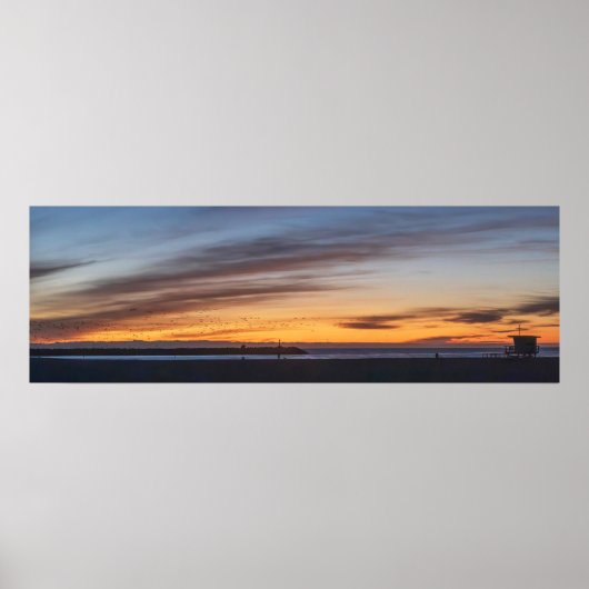 Golden Twilight Hour Sunset - Venice Beach, CA Poster (Vorne)