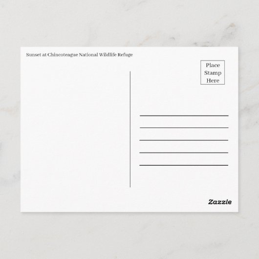 Golden Twilight Serenity - Chincoteague Postkarte (Rückseite)