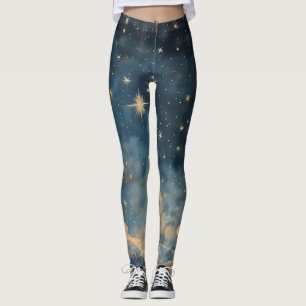 Golden Twilight Sky Celestial Acwear Leggings