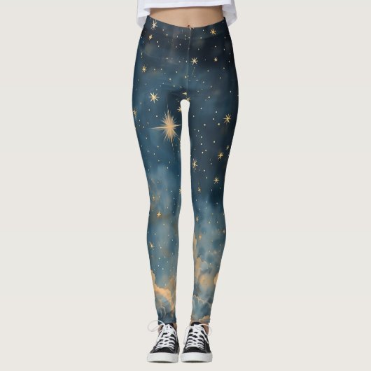 Golden Twilight Sky Celestial Acwear Leggings (Vorderseite)