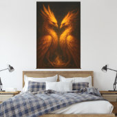 Golden Twin Phoenix • Luxury Fine Art Canvas Leinwanddruck (Insitu (Schlafzimmer))