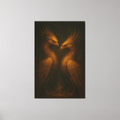 Golden Twin Phoenix • Luxury Fine Art Canvas Leinwanddruck (Vorderseite)