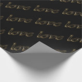Golden Typografy Gold Text Shiny Elegante Liebe Geschenkpapier (Ecke)