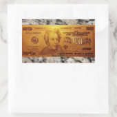 Golden U.S. 20 Dollar Bill Front Rechteckiger Aufkleber (Tasche)