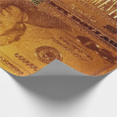 Golden U.S. 20 Dollar Bill Reflection Geschenkpapier (Ecke)