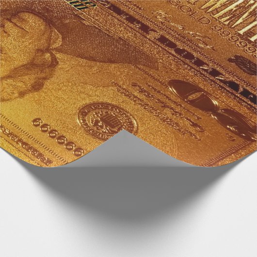 Golden U.S. 20 Dollar Bill Reflection Geschenkpapier (Ecke)