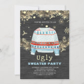 Golden Ugly Sweater Holoden Einladung (Vorderseite)