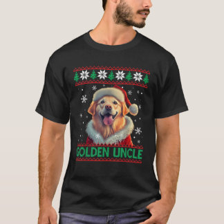 Golden Uncle Golden Retriever Weihnachtsmannmütze T-Shirt